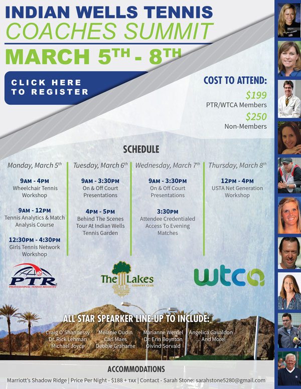 Indian Wells Tennis Coaches Summit March 2018