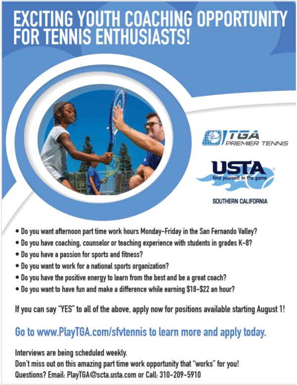 Job Posting: TGA Coach Opportunity in San Fernando Valley