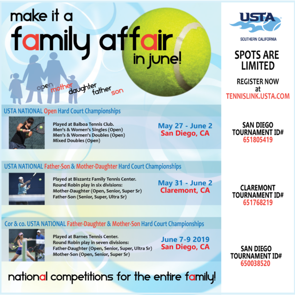 Mother/Father/Daughter/Son National Hardcourts come to SoCal